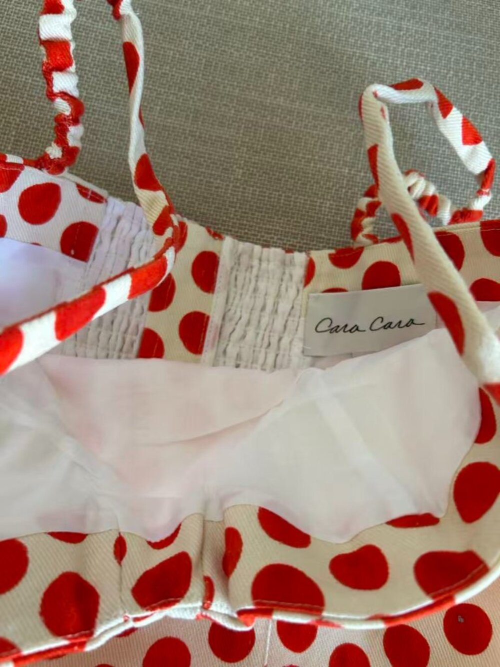 Cara Cara NYC Claudine Mini Dress 0/4/8 Celeste Spot Red Polka Dot - Picture 7 of 13